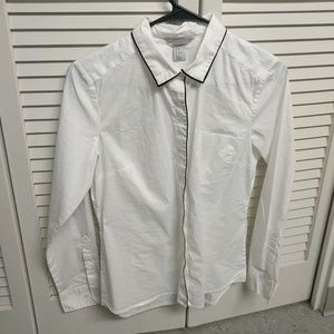 White button up shirt with black accents